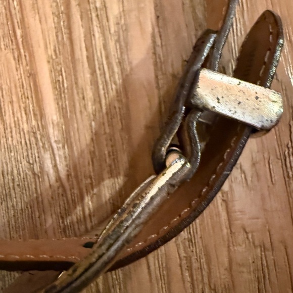 Brighton Brown Croc-Embossed Belt Ornate Silver Buckle Leather & Charm Chain Mix - Picture 6 of 9